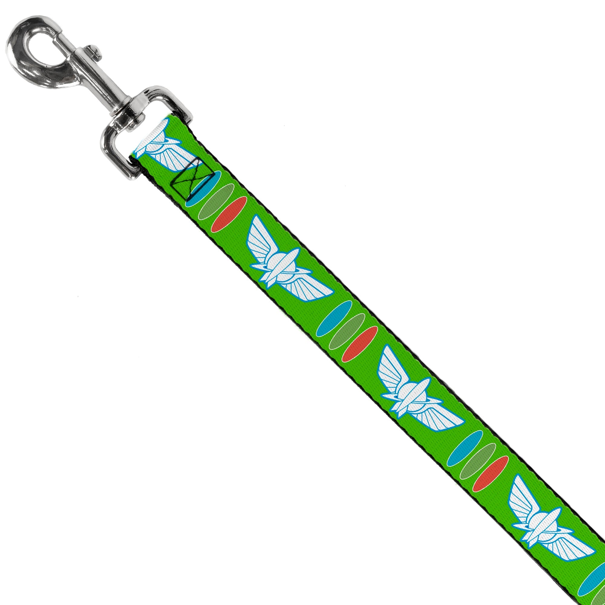 Dog Leash - Toy Story Buzz Lightyear Bounding Space Ranger Logo/Buttons Green/White/Blue/Red