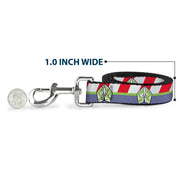 Dog Leash - Toy Story Buzz Lightyear Space Ranger Logo/Striping Red/White/Green/Purple