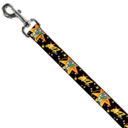 Dog Leash - Toy Story BUZZ LIGHTYEAR Running Pose/Stars Black/Orange/Yellow