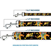Dog Leash - Toy Story BUZZ LIGHTYEAR Running Pose/Stars Black/Orange/Yellow