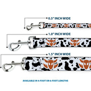 Dog Leash - Toy Story Woody Bounding Cowboy Cow Print White/Black/Brown