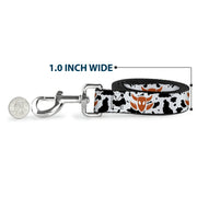 Dog Leash - Toy Story Woody Bounding Cowboy Cow Print White/Black/Brown