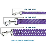 Dog Leash - Minnie Mouse Bow Ears Monogram/Dots Purple/White