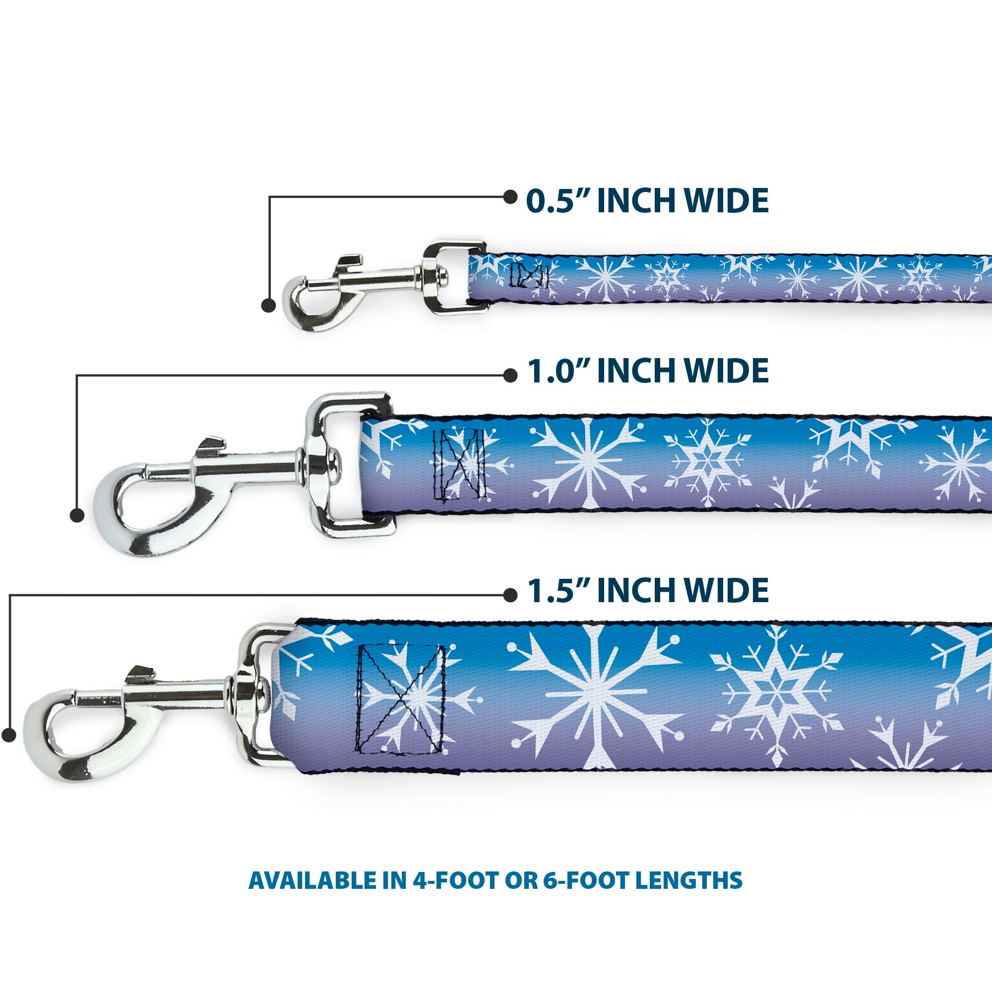 Dog Leash - Frozen II Snowflakes Blues/Purples/White