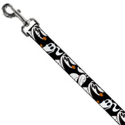 Dog Leash - Nightmare Before Christmas Zero 5-Pumpkin Expressions Black/White/Orange