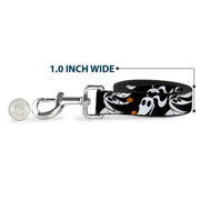 Dog Leash - Nightmare Before Christmas Zero 5-Pumpkin Expressions Black/White/Orange