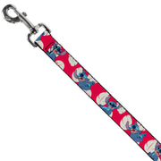 Dog Leash - Lilo & Stitch Stitch 4-Poses/Lilo Dress Leaves Red/Ivory