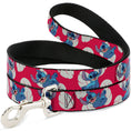 Load image into Gallery viewer, Dog Leash - Lilo & Stitch Stitch 4-Poses/Lilo Dress Leaves Red/Ivory
