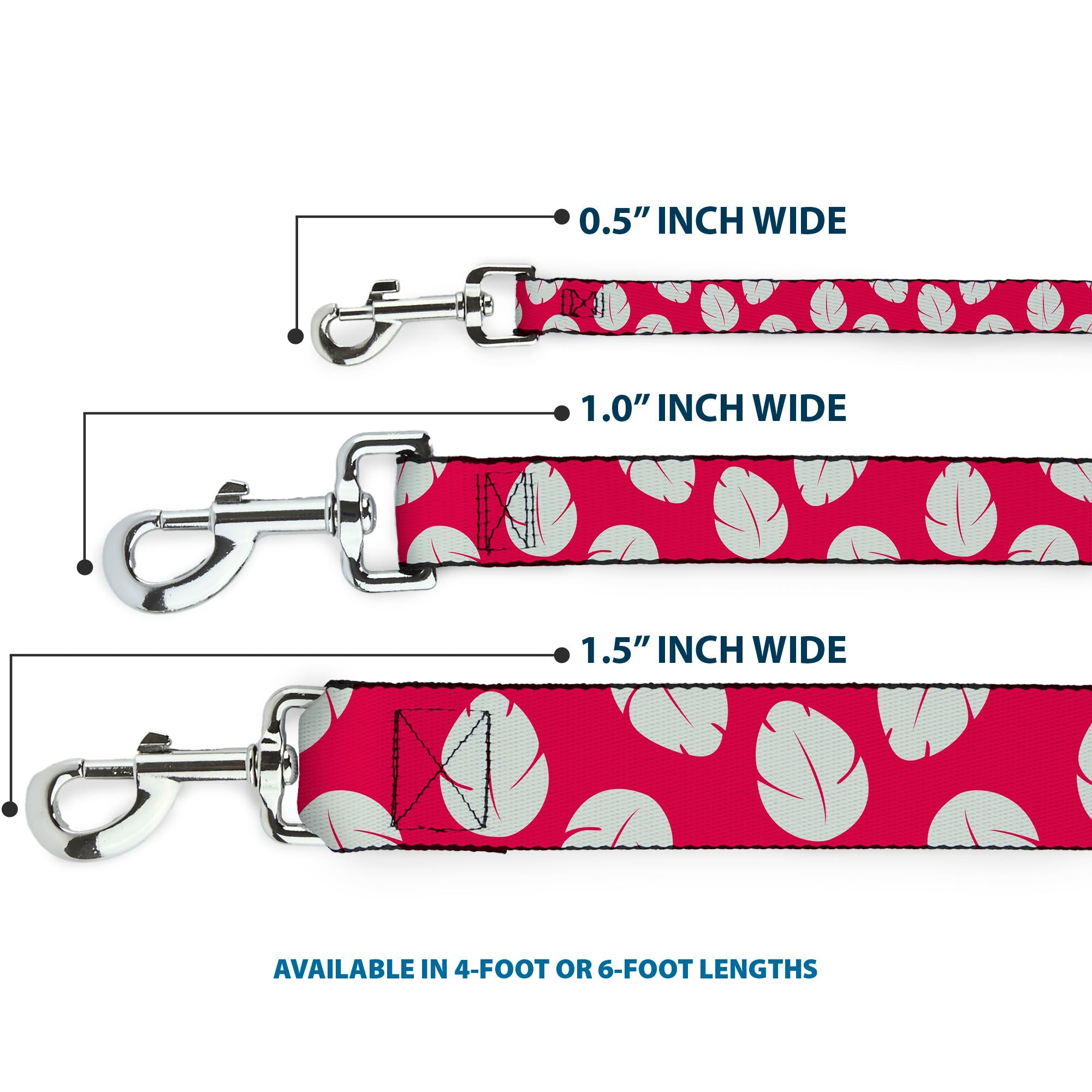 Dog Leash - Lilo & Stitch Bounding Lilo Dress Leaves Red/Ivory