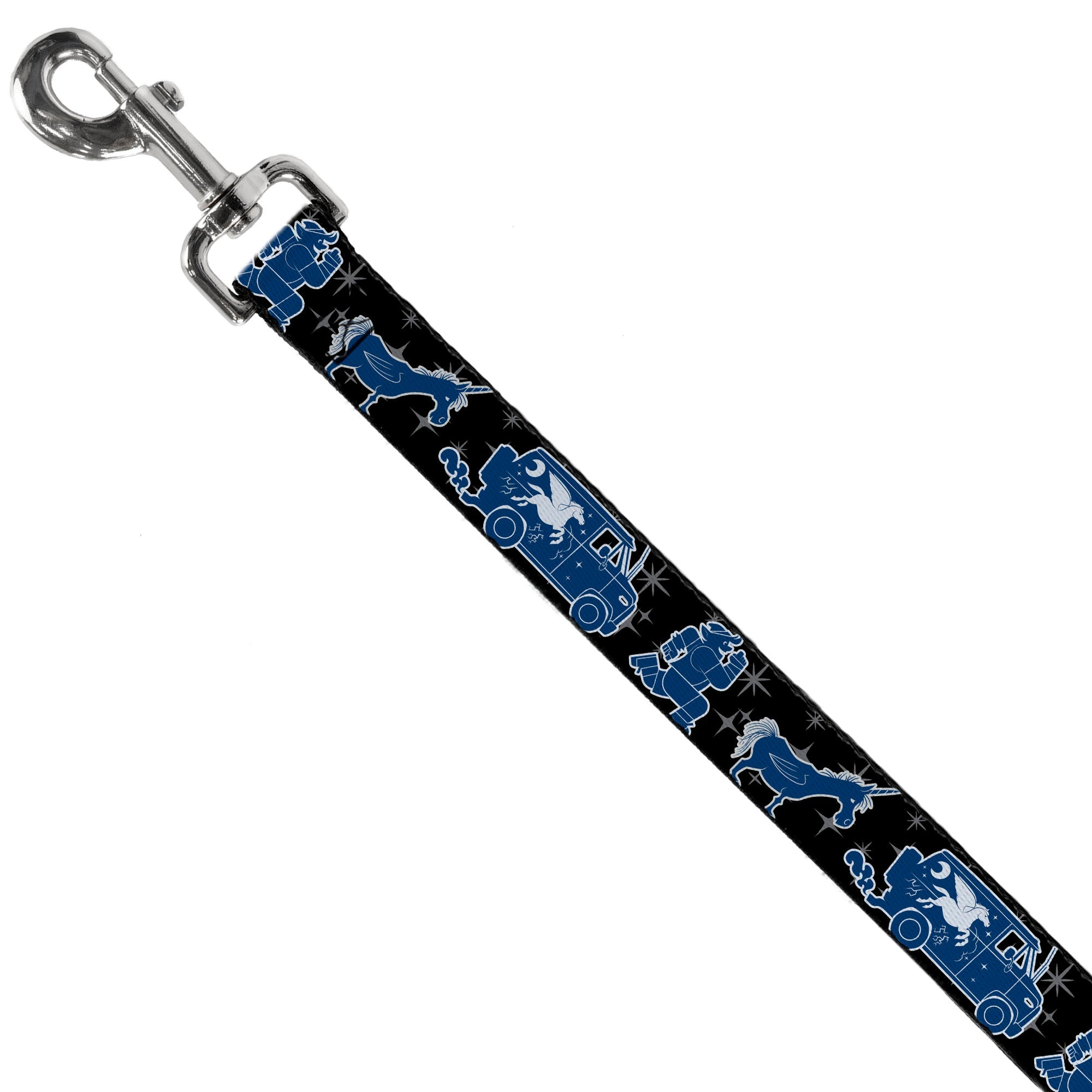 Dog Leash - Onward Barley/Unicorn/Guinevere Icons/Stars Black/Gray/Blues