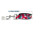 Load image into Gallery viewer, Dog Leash - Lilo & Stitch Stitch 2-Eating Poses/Lilo Dress Leaves Red/Ivory
