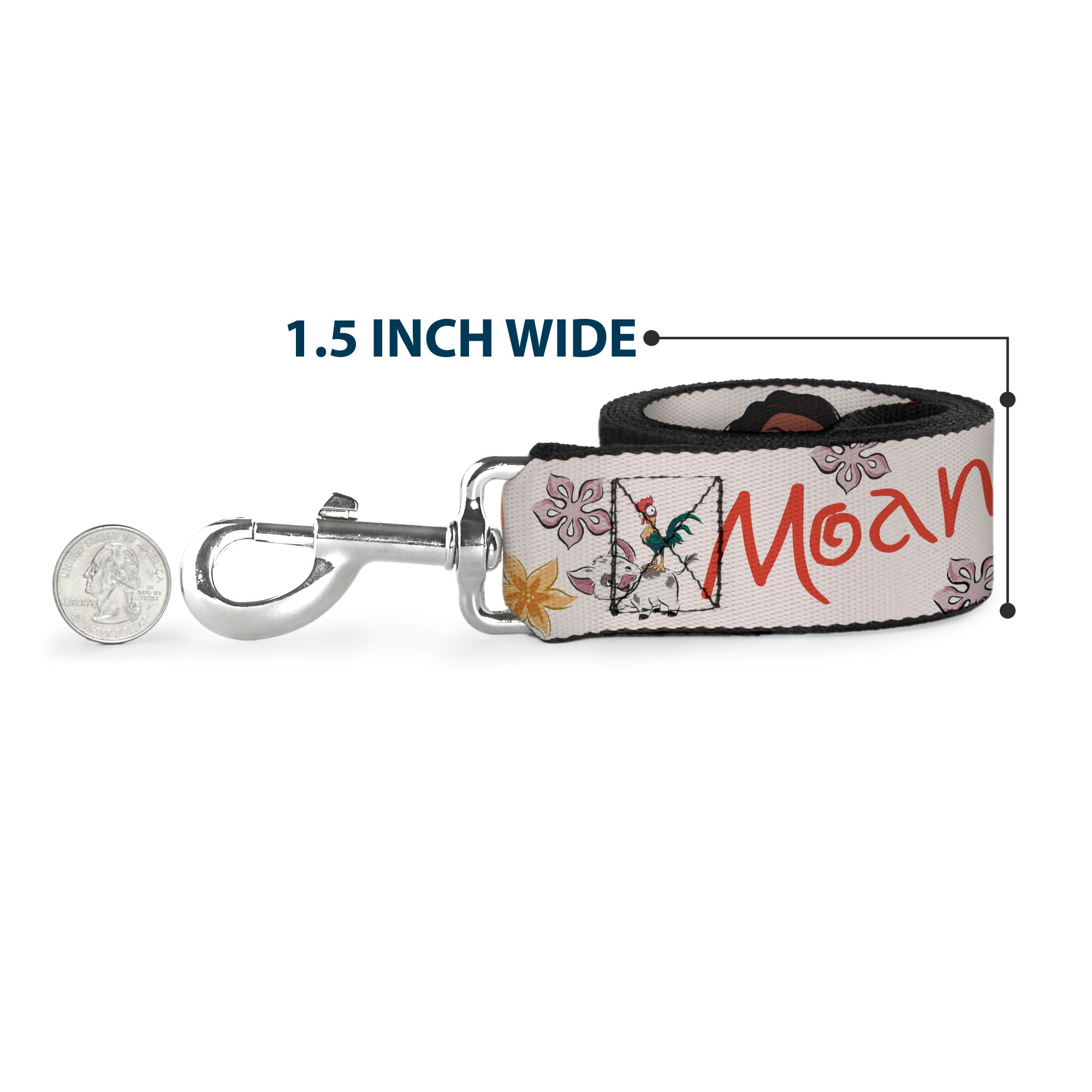 Dog Leash - Lilo & Stitch Stitch 2-Eating Poses/Lilo Dress Leaves Red/Ivory