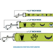 Dog Leash - Monsters Inc. Mike 4-Icons Greens/Black/White