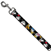 Dog Leash - Disney The Sensational Six Smiling Faces Black