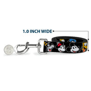Dog Leash - Disney The Sensational Six Smiling Faces Black