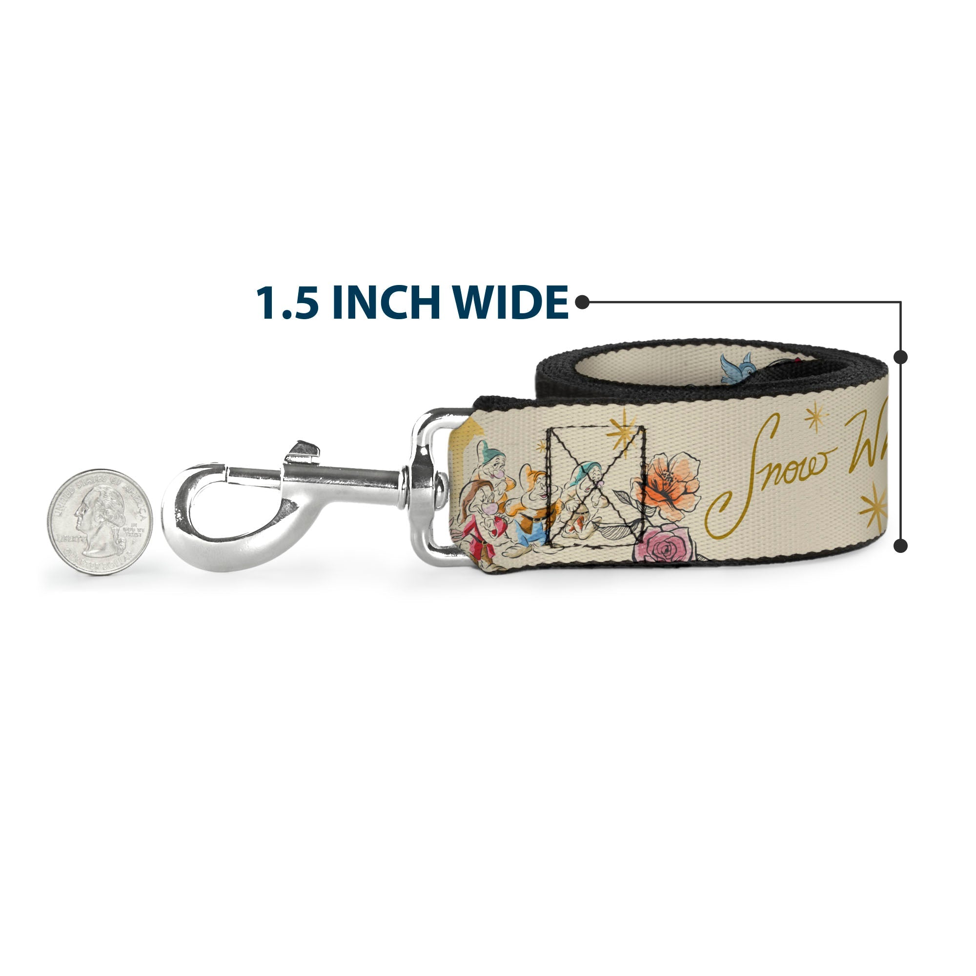 Dog Leash - Disney The Sensational Six Smiling Faces Black
