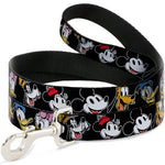 Dog Leash - Disney The Sensational Six Smiling Faces Black