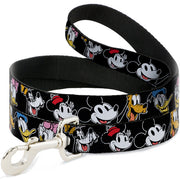 Dog Leash - Disney The Sensational Six Smiling Faces Black