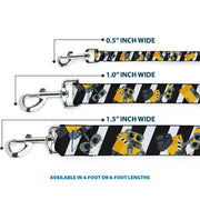 Dog Leash - Wall-E Poses/Stripe Black/White