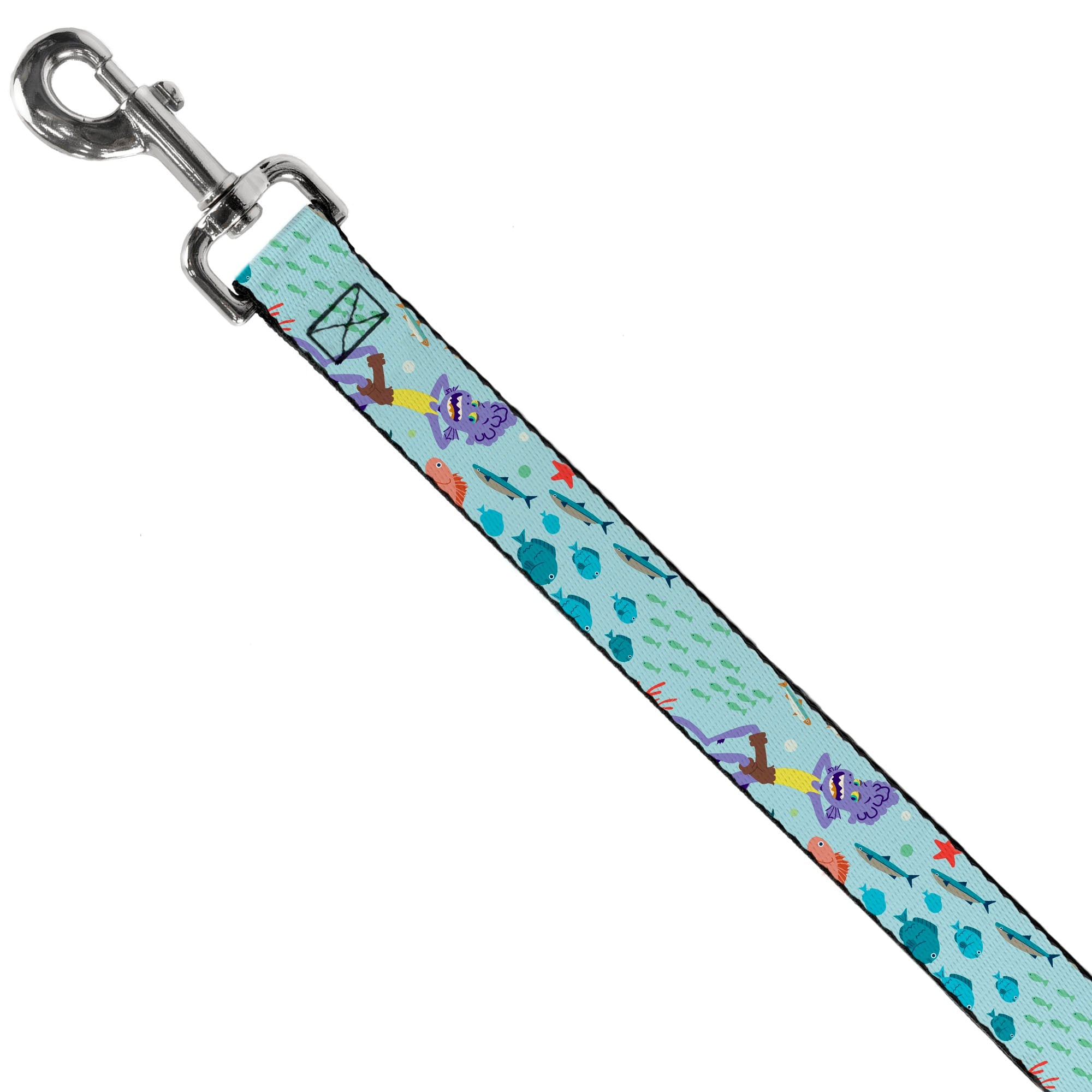 Dog Leash - Luca Isola del Mar Alberto Sea Monster School of Fish Collage