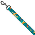Load image into Gallery viewer, Dog Leash - Luca and Alberto Sea Monsters Swimming Poses Turquoise Blues
