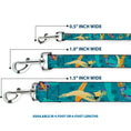 Load image into Gallery viewer, Dog Leash - Luca and Alberto Sea Monsters Swimming Poses Turquoise Blues
