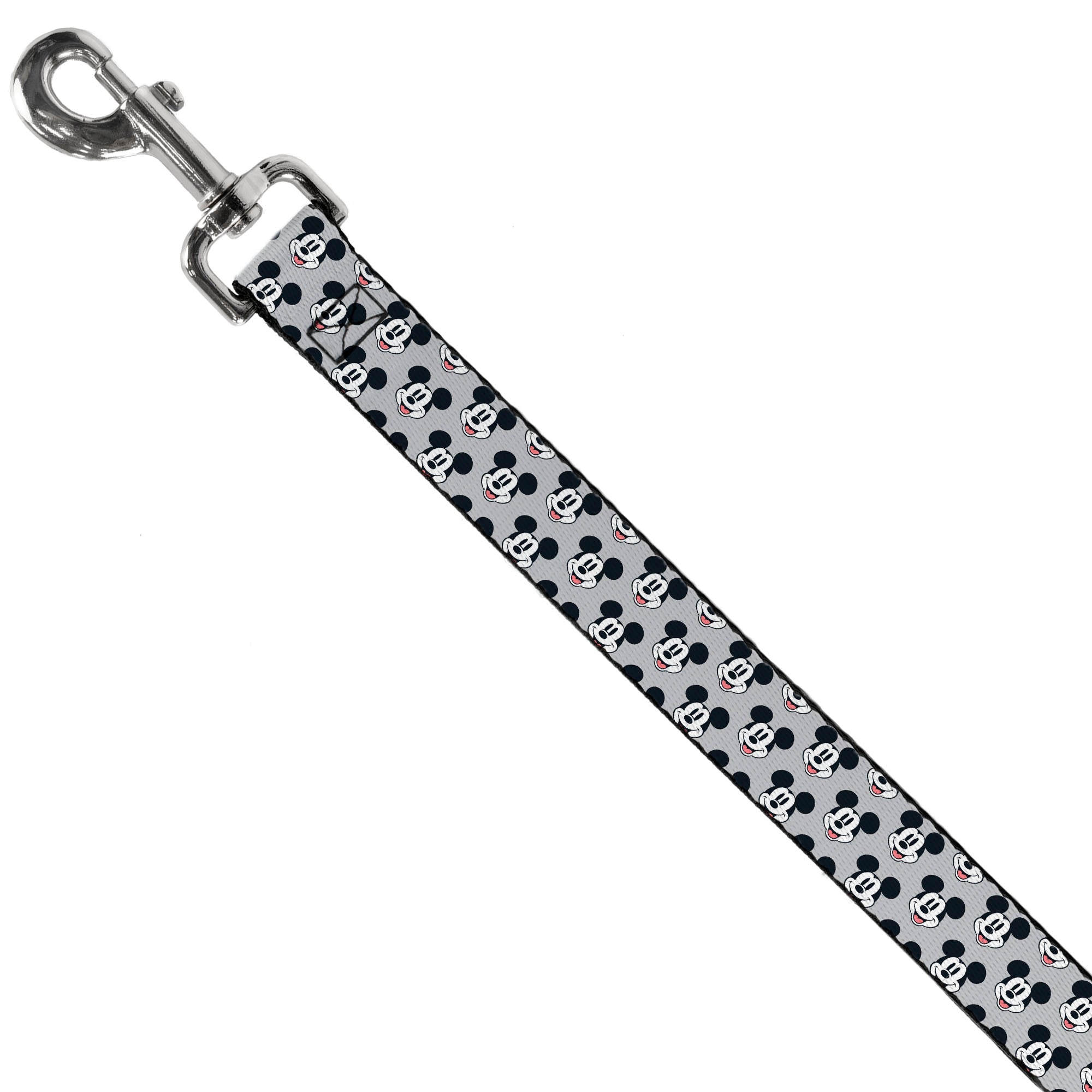 Dog Leash - Mickey Mouse Smiling Face Monogram Gray