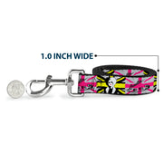 Dog Leash - CRUELLA DE VIL Safety Pin/Cruell World Pose Union Jack Punk Rock Blocks