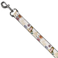 Load image into Gallery viewer, Dog Leash - Beauty and the Beast Belle Castle Pose with Script and Flowers White/Yellows
