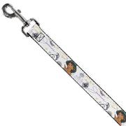 Dog Leash - Aladdin Jasmine Palace Pose with Script and Flowers White/Purples