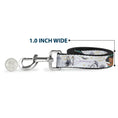 Load image into Gallery viewer, Dog Leash - Aladdin Jasmine Palace Pose with Script and Flowers White/Purples
