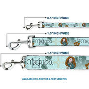 Dog Leash - Brave Merida Castle and Three Bear Brothers Pose with Script Greens