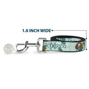 Dog Leash - Brave Merida Castle and Three Bear Brothers Pose with Script Greens