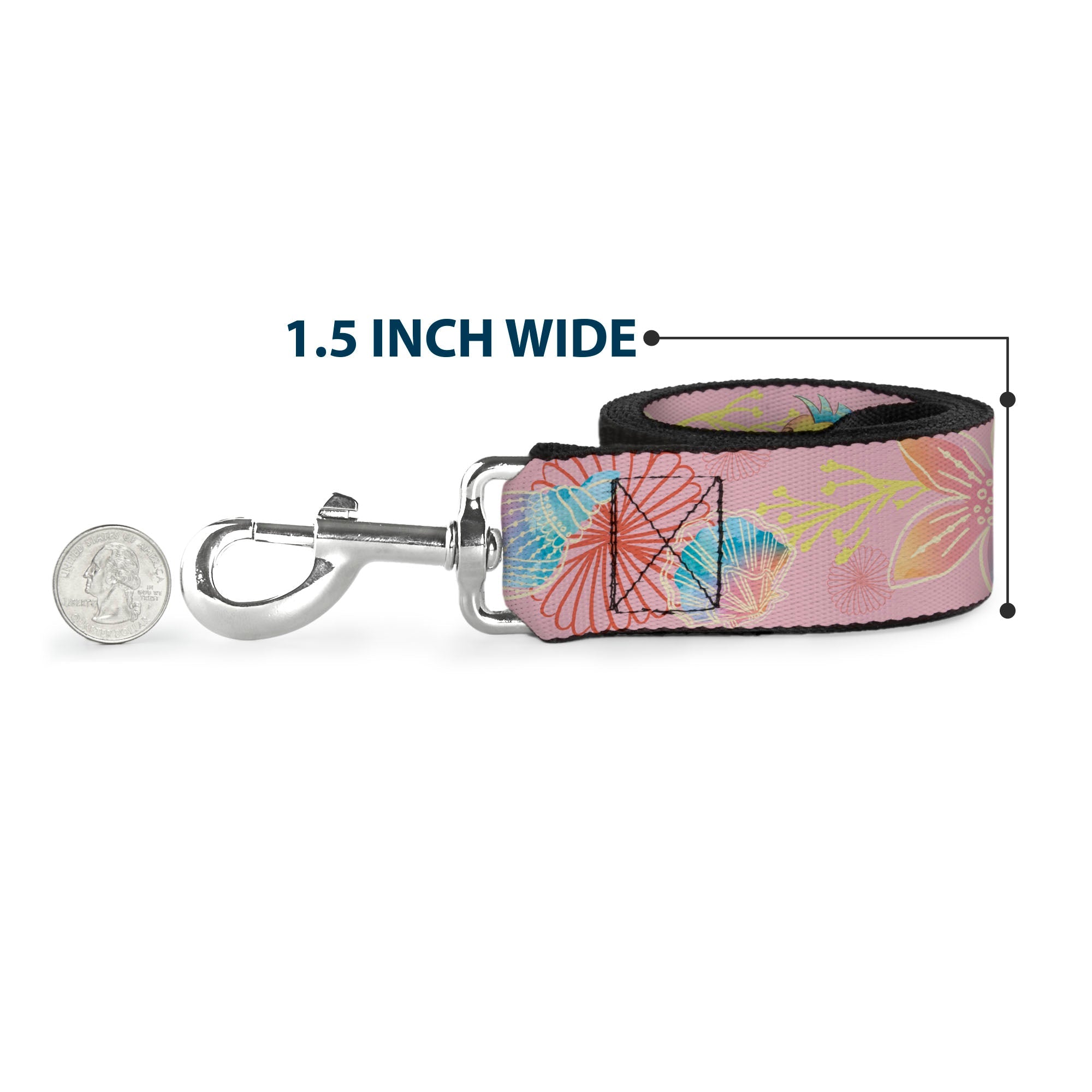 Dog Leash - Mulan Gazebo Pose with Flowers and Script Red/Golds