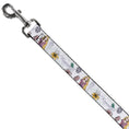 Load image into Gallery viewer, Dog Leash - Rapunzel Castle and Pascual Pose with Script and Flowers White/Purples
