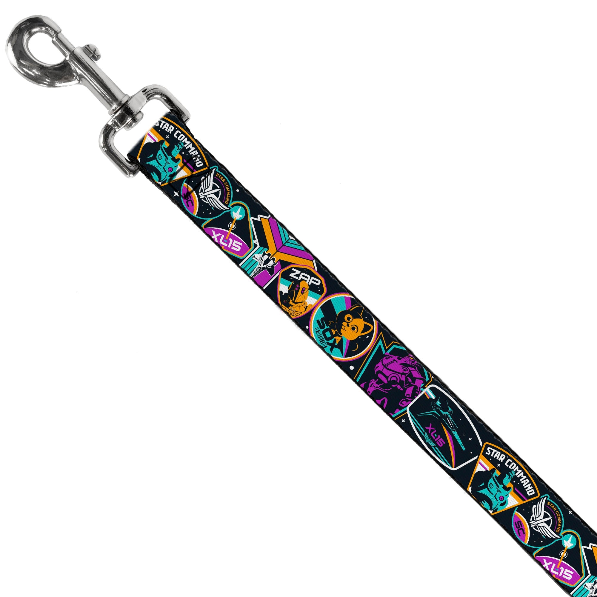 Dog Leash - Lightyear Mission Patches Collage Black/Multi Color