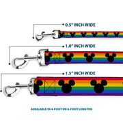 Dog Leash - Mickey Mouse Ears Icon Rainbow Pride Flag