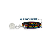 Dog Leash - Mickey Mouse Ears Icon Rainbow Pride Flag