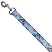 Dog Leash - Winnie the Pooh Eeyore Text and Expression Close-Up Dot Blues