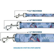 Dog Leash - Winnie the Pooh Eeyore Text and Expression Close-Up Dot Blues
