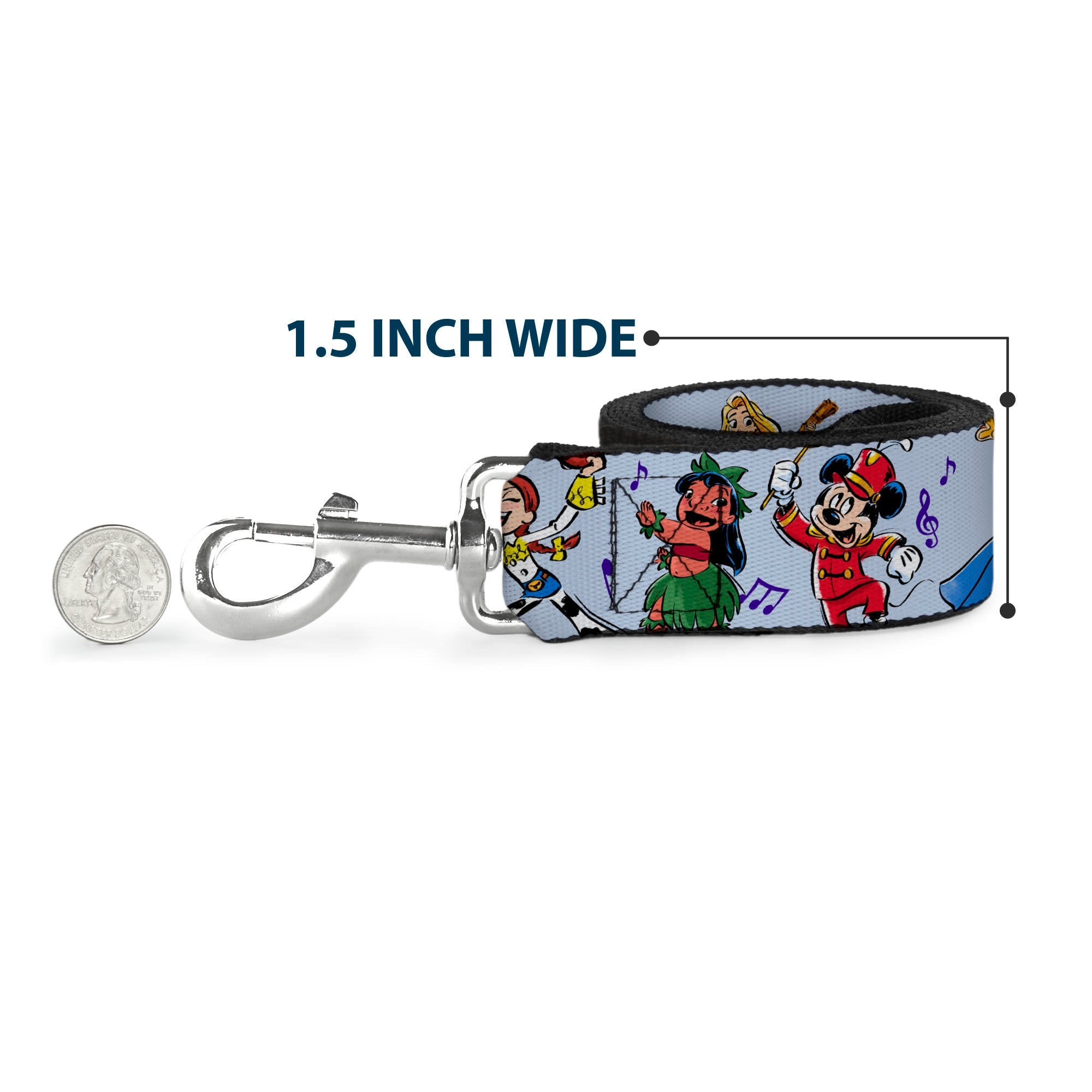 Dog Leash - Winnie the Pooh Eeyore Text and Expression Close-Up Dot Blues
