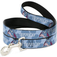 Load image into Gallery viewer, Dog Leash - Winnie the Pooh Eeyore Text and Expression Close-Up Dot Blues
