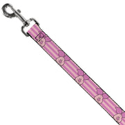 Dog Leash - Winnie the Pooh Piglet Expression Close-Up Stripe Pinks