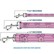 Dog Leash - Winnie the Pooh Piglet Expression Close-Up Stripe Pinks