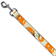 Dog Leash - The Nightmare Before Christmas Jack Pose and Pumpkins Collage Ivory/Orange/Black