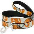 Load image into Gallery viewer, Dog Leash - The Nightmare Before Christmas Jack Pose and Pumpkins Collage Ivory/Orange/Black
