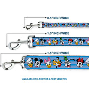 Dog Leash - Disney The Sensational Six Smiling Faces Stripe Blues