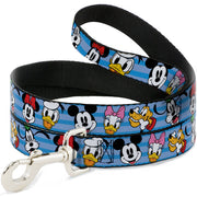 Dog Leash - Disney The Sensational Six Smiling Faces Stripe Blues