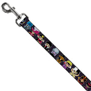 Dog Leash - Disney 11-Sweet Chibi Villain Poses Polka Dot Black/Lavender