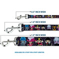 Load image into Gallery viewer, Dog Leash - Disney 11-Sweet Chibi Villain Poses Polka Dot Black/Lavender
